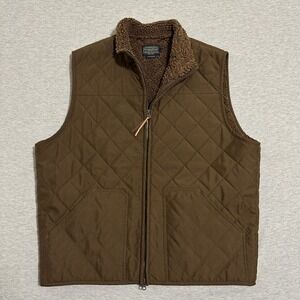 Pendleton Woolen Mills Quilted Sherpa Lined Full Zip Vest Brown Mens Large